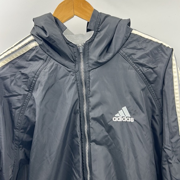 VINTAGE ADIDAS REVERSIBLE JACKET MENS SIZE XL FULL ZIP BLACK GRAY WHITE JACKET - Picture 4 of 13